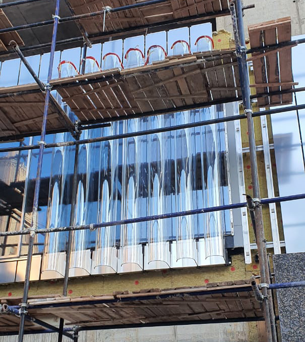 Curved double-glazed windows