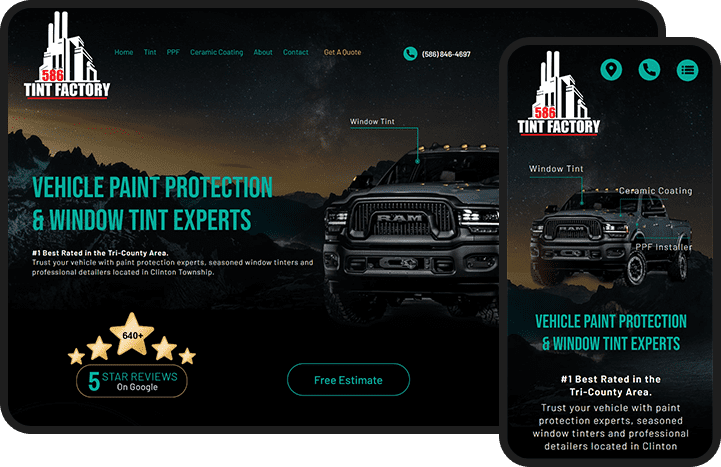 586 Tint Factory Website Design 586 Tint Factory Website Design