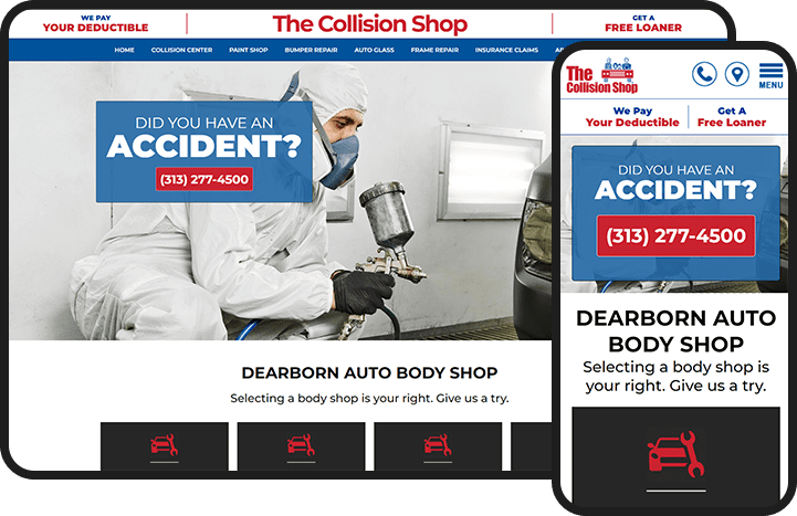 Collision Shop Website Design Collision Shop Website Design