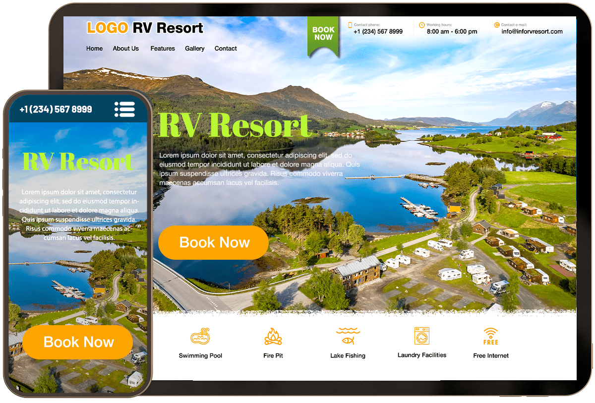 RV Resort Website Sample One RV Resort Website Sample One