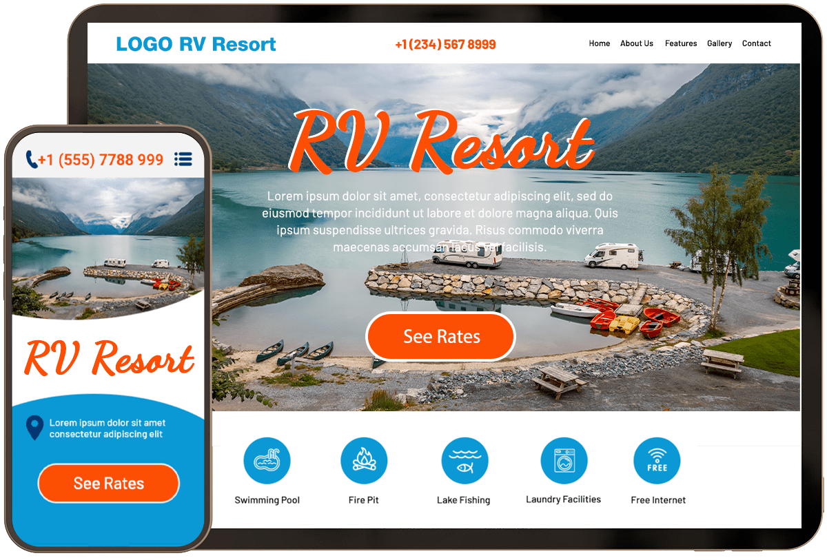 RV Resort Website Sample Two RV Resort Website Sample Two