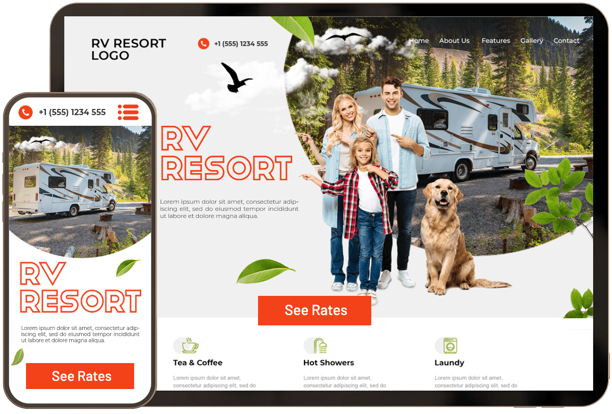 RV Resort Website Sample Four RV Resort Website Sample Four