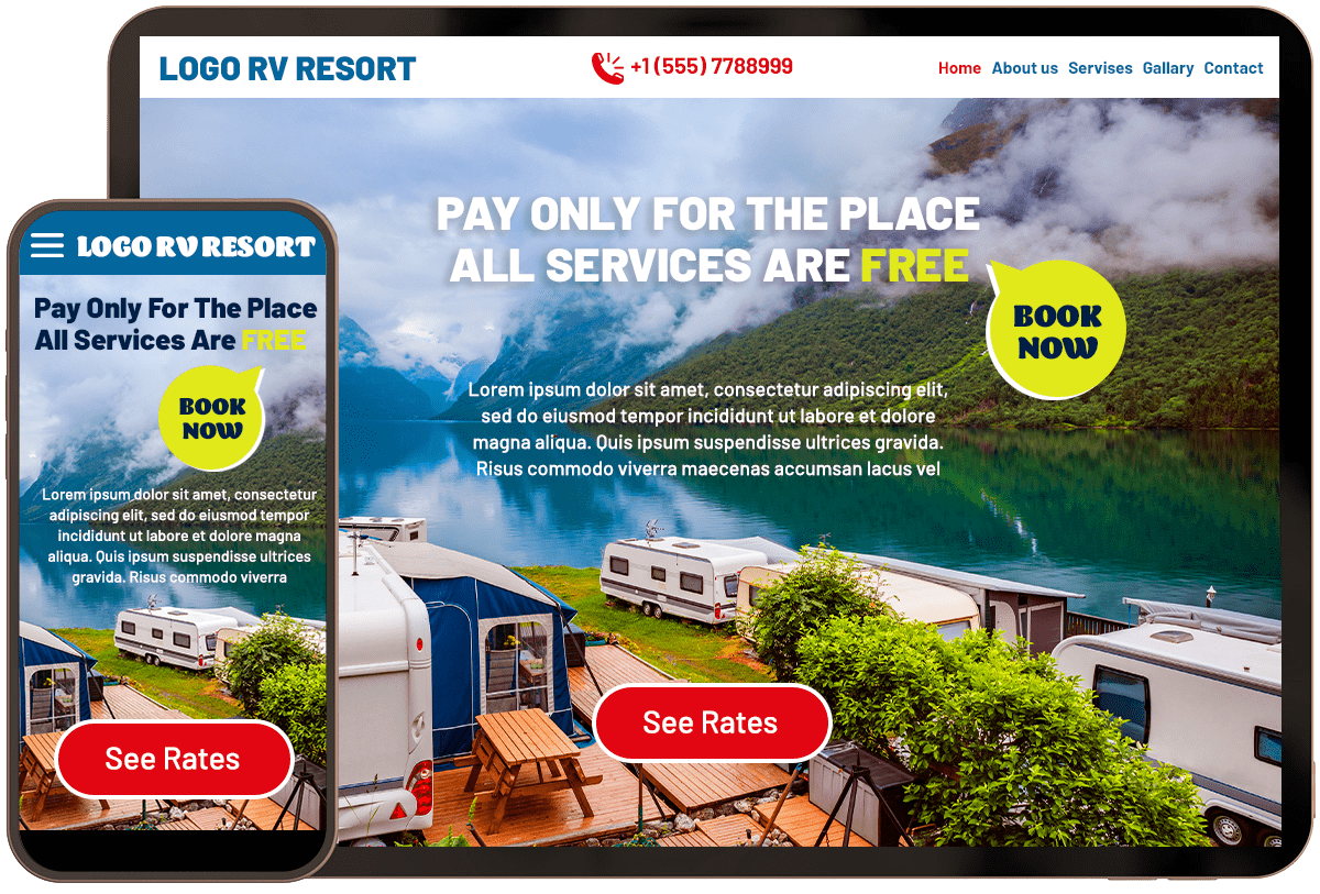 RV Resort Website Sample Six RV Resort Website Sample Six